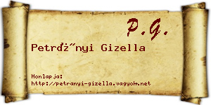Petrányi Gizella névjegykártya